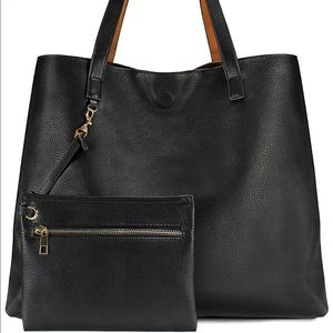 Reversible leather tote